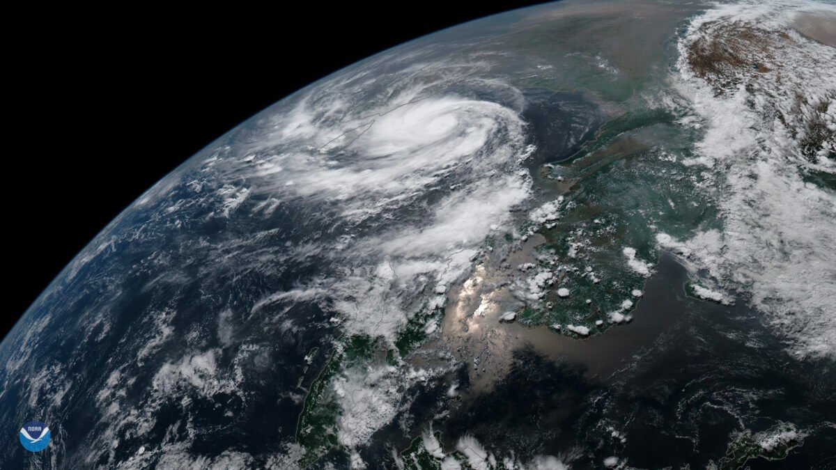 Satellite image of a cyclone over the Bay of Bengal