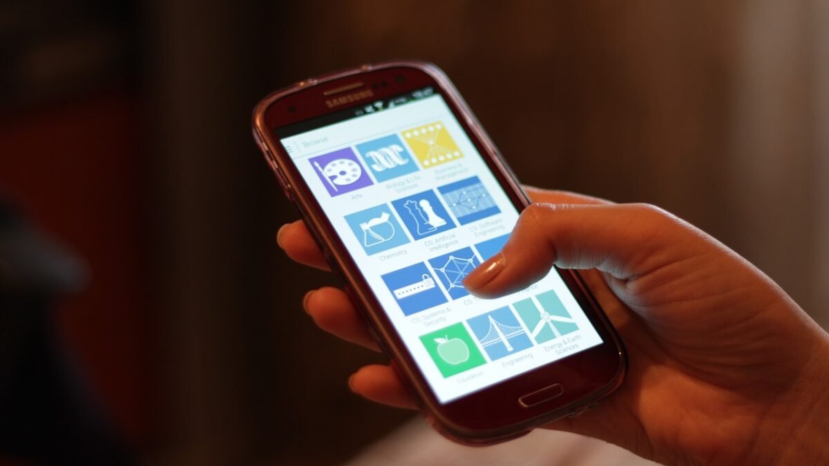 A person using a smartphone