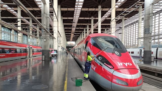 Iryo high-speed train at Madrid Atocha station