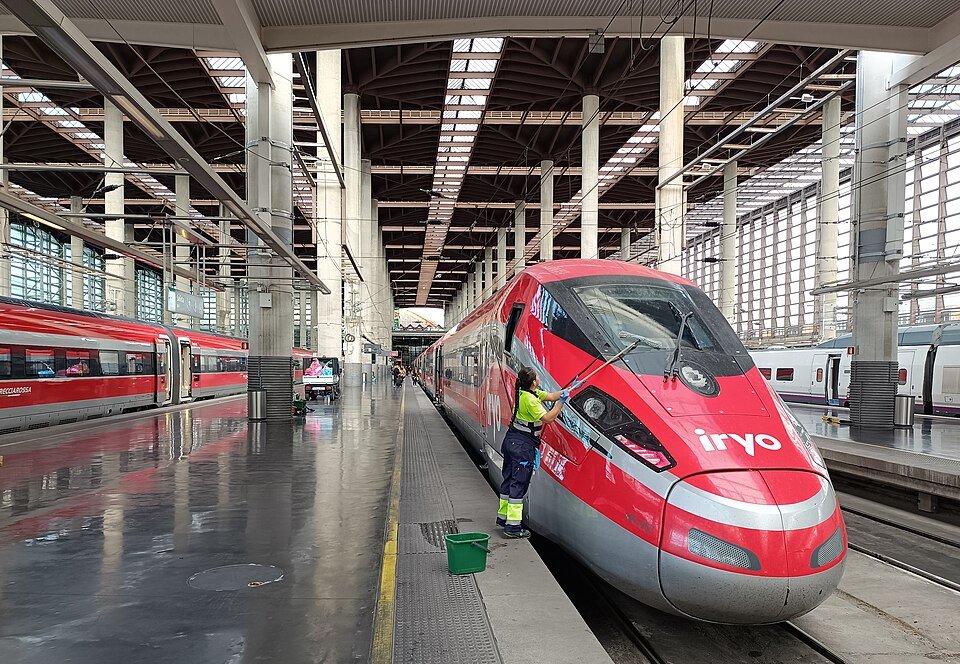 Iryo high-speed train at Madrid Atocha station