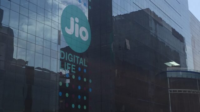 Glass-fronted Jio office building at Reliance Corporate Park in Navi Mumbai