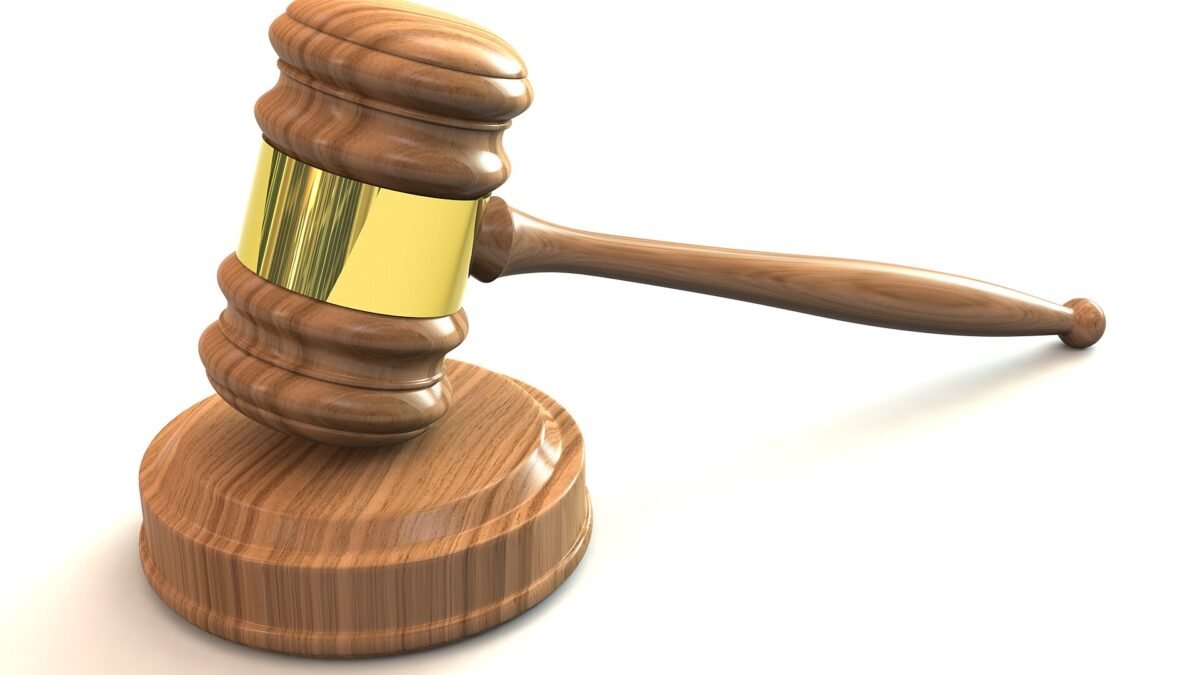 A wooden judge's gavel