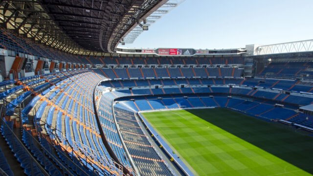 Inside the Santiago Bernabéu stadium in Madrid