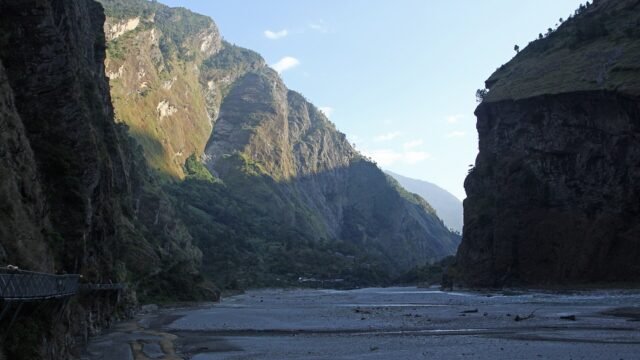 Budhi Gandaki river valley in Gorkha district, Nepal