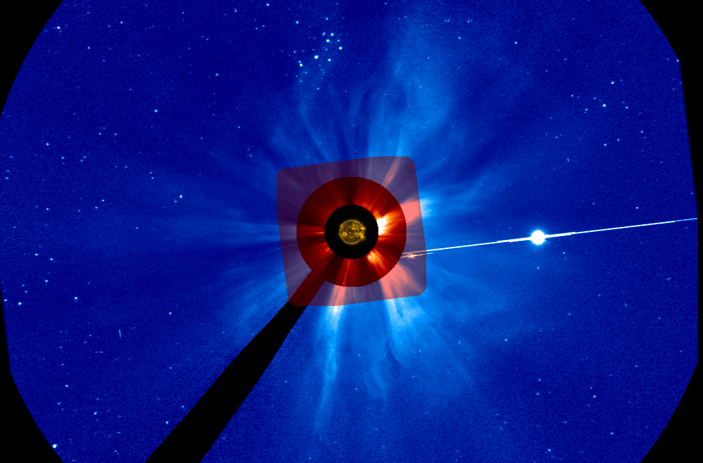 Coronagraph image of a coronal mass ejection from the Sun