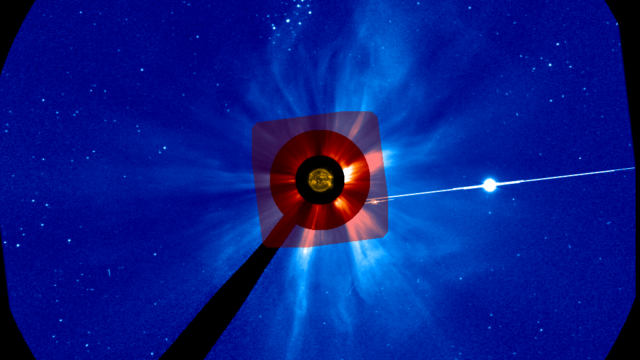 Coronagraph image of a coronal mass ejection from the Sun