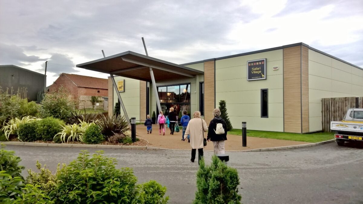 Safari Village entrance to Yorkshire Wildlife Park near Doncaster