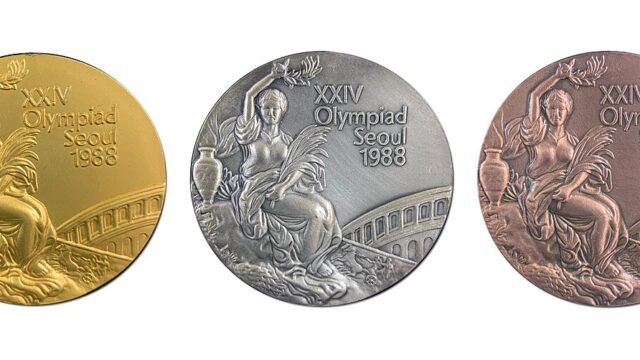 Seoul 88 olympic medals (no background)