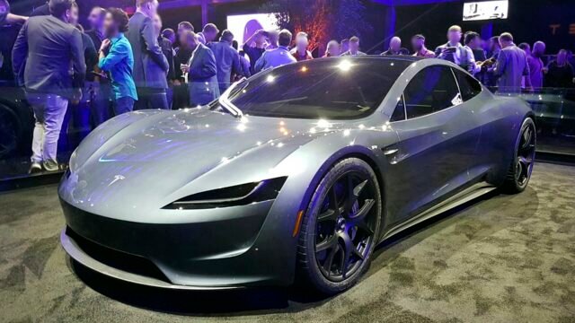 The Tesla Roadster prototype shown in 2020 (file photo)